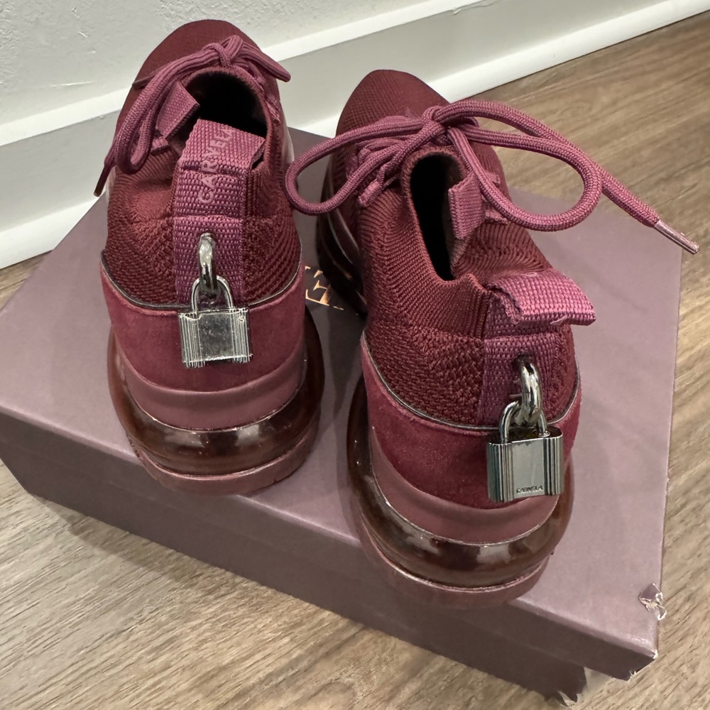 Stylish Burgundy Women's Sneakers - Picture 4 of 5